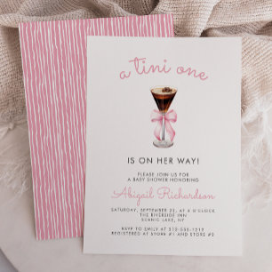 Tini One Espresso Martini Rosa Mädchen Babyparty Einladung