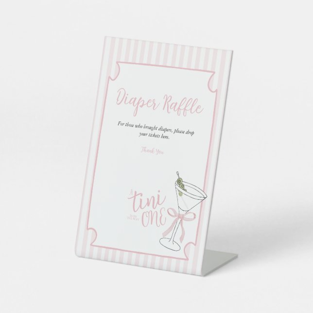 Tini One ist auf dem Weg Diaper Raffle-Zeichen Sockelschild (Vorderseite)