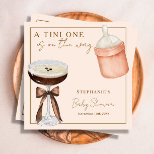 Tini One Pink Espresso Martini Girl Baby Shower Serviette