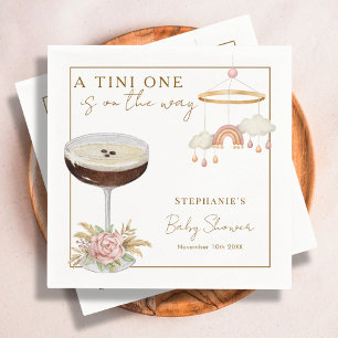 Tini One Pink Espresso Martini Girl Baby Shower Serviette