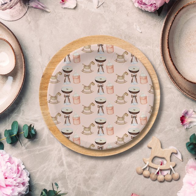 Tini One Pink Espresso Martini Girl Babydusche Pappteller (Von Creator hochgeladen)