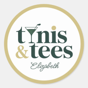 Tinis & Tees Country Club Golf Junggesellinnenabsc Runder Aufkleber