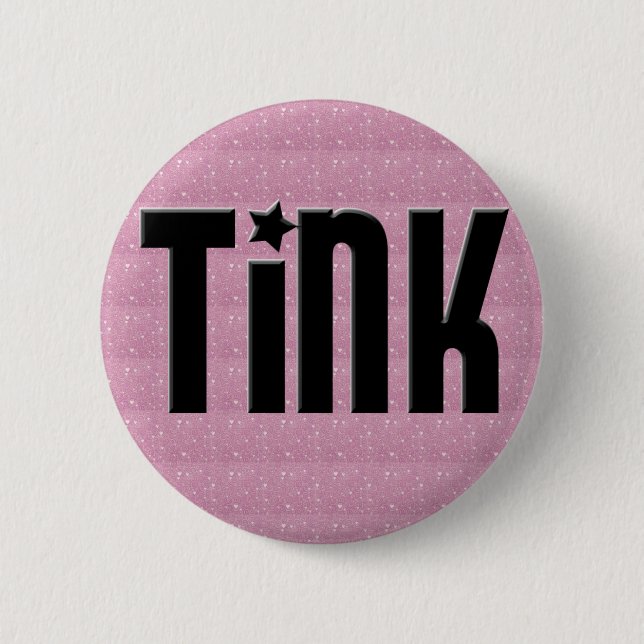 Tink Knopf - rosa Herzen Button (Vorderseite)