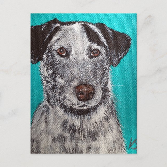 Tinker Painting - Heeler Mix Postkarte (Vorderseite)