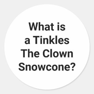 Tinkles The Clown Snowcone Hankamer Artjunkhaus Runder Aufkleber