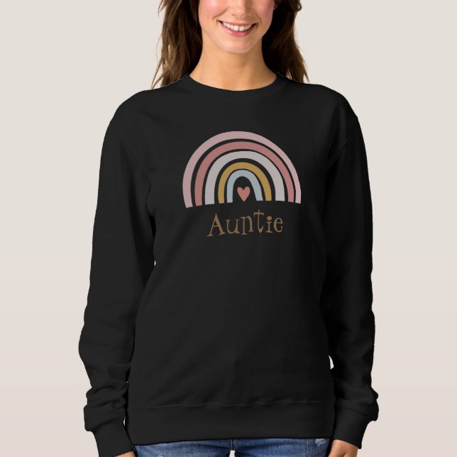 TINLEY Boho Burnt Orange Rainbow Heart Auntie Sweatshirt (Vorderseite)