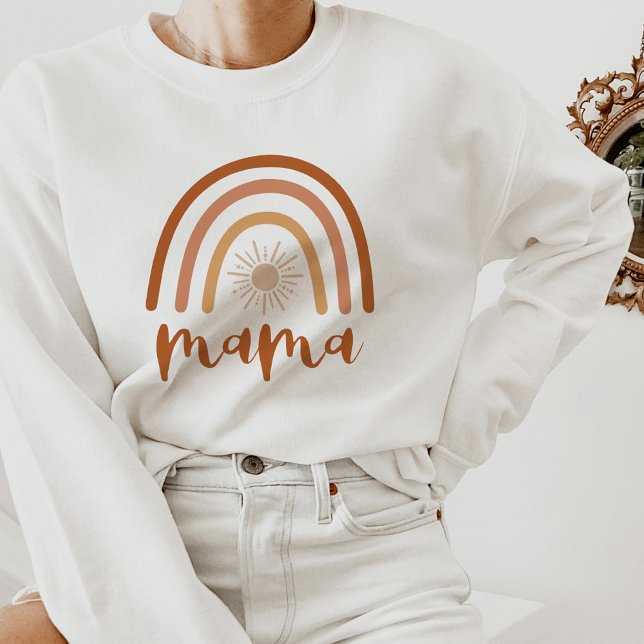 TINLEY Boho Burnt Orange Rainbow Sun Mama Sweatshirt (Von Creator hochgeladen)