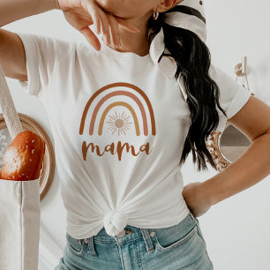 TINLEY Boho Burnt Orange Regenbogen-Sonne Mama T-Shirt
