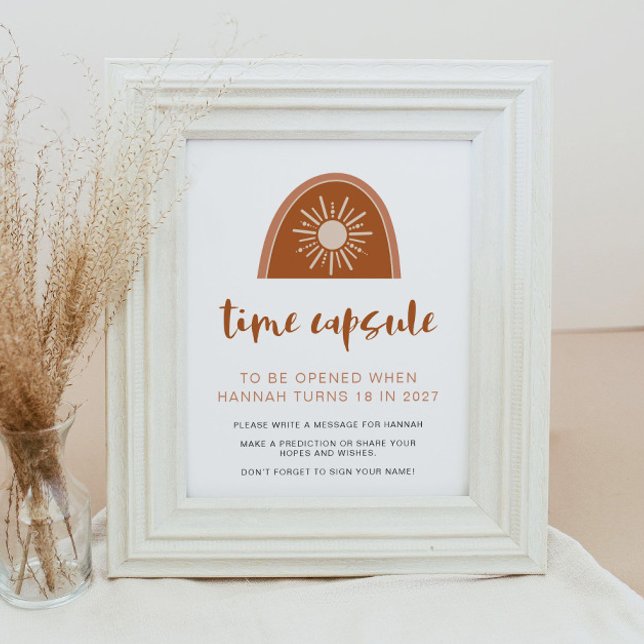 TINLEY Boho Rainbow 1st Birthday Time Capsul Pos Poster (Von Creator hochgeladen)