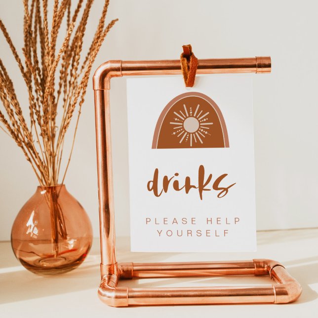 TINLEY Boho Terracotta Rainbow Drink Tafelschild Poster (Von Creator hochgeladen)