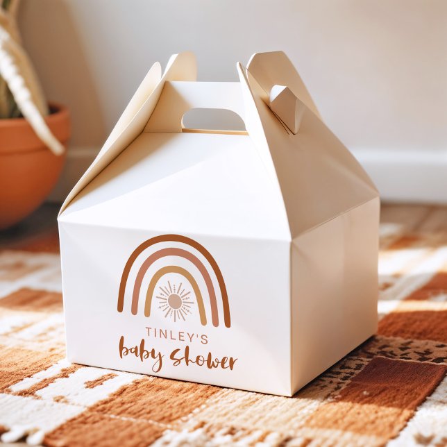 TINLEY Boho Terracotta Rainbow Sun Baby Einladung Geschenkschachtel (Von Creator hochgeladen)