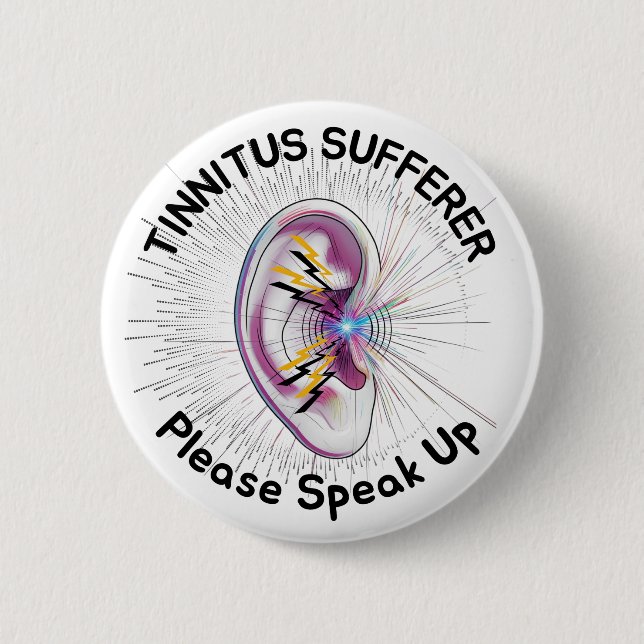 Tinnitus sufferer, please speak up button (Vorderseite)