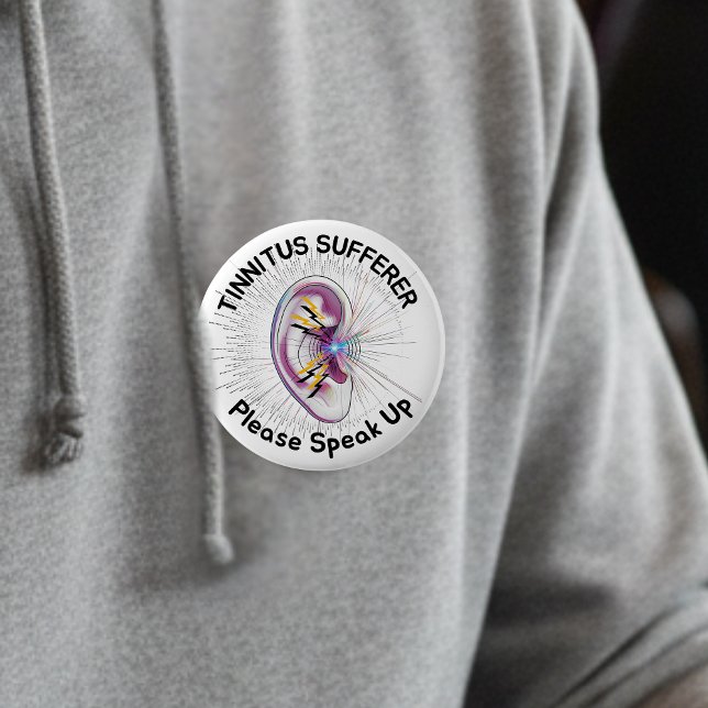  Tinnitus Sufferer Please Speak Up Hearing Conditi Button (Von Creator hochgeladen)