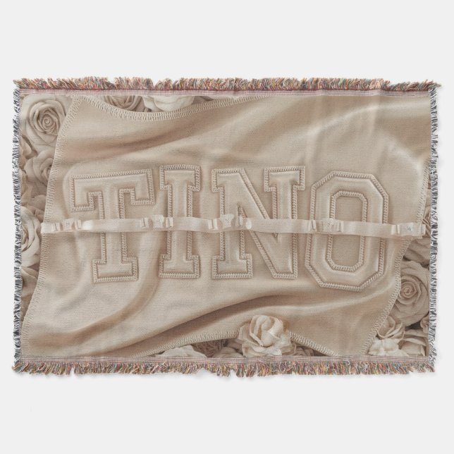 TINO bestickte Rose Blanket Decke (Vorderseite)