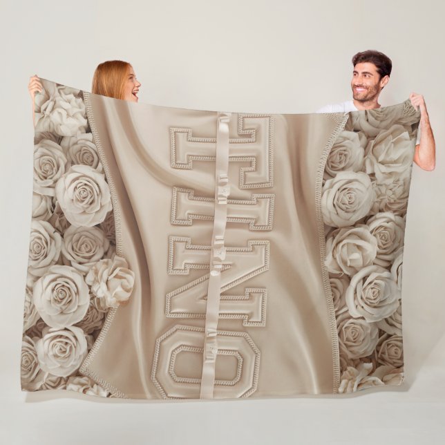 TINO bestickte Rose Blanket Fleecedecke (Beispiel)