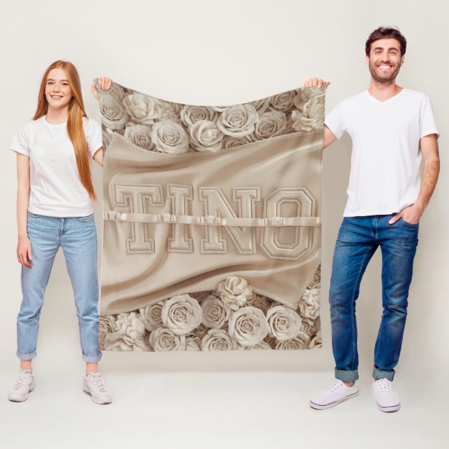 TINO bestickte Rose Blanket Fleecedecke (Beispiel)