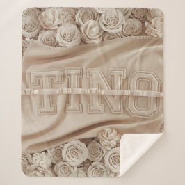 TINO bestickte Rose Blanket Sherpadecke