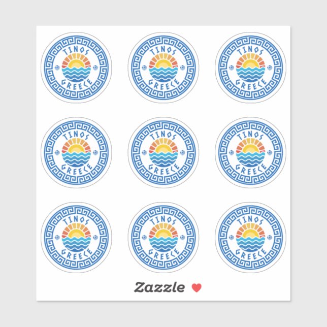 Tinos Island, Griechenland Mehrpackzettel Aufkleber (Blatt)