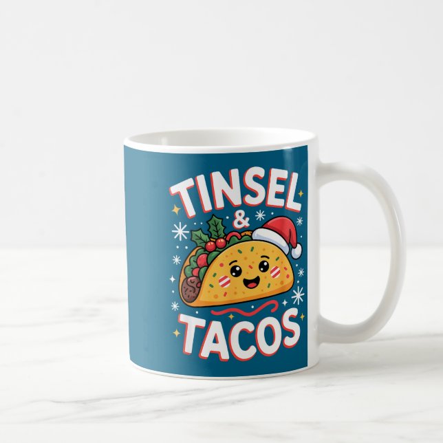 Tinsel And Tacos Cute Christmas Mexican Food Fun  Kaffeetasse (Rechts)