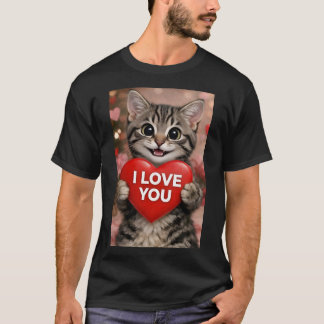 Tinsel das Weihnachts-Kätzchen "Ich liebe dich" T-Shirt