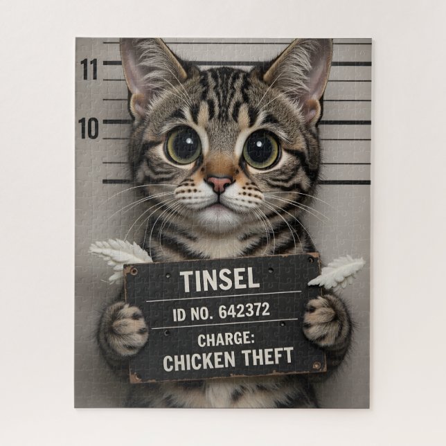 Tinsel das Weihnachts-Kätzchen Puzzle (Vertikal)