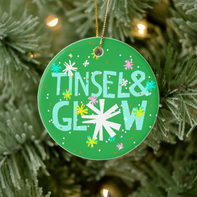 Tinsel & Glow Keramik Ornament (Baum)
