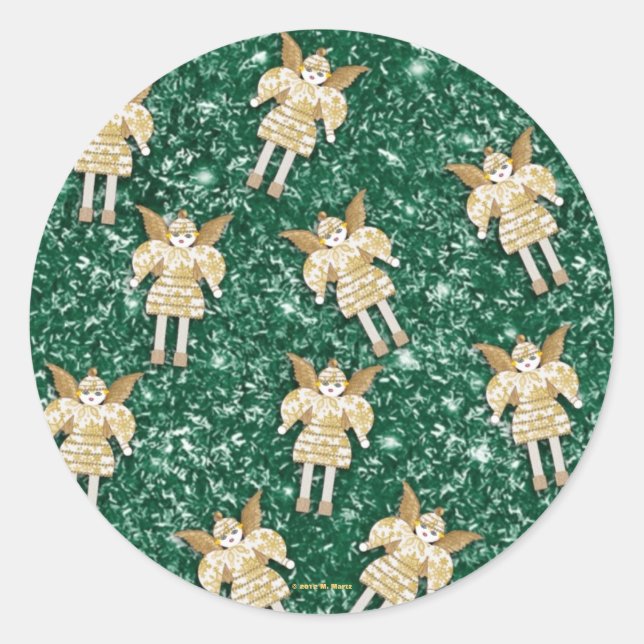 Tinsel Martzkin Weihnachtskleber Runder Aufkleber (Vorderseite)