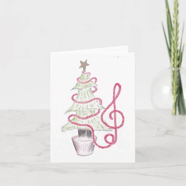 Tinsel Treble Clef Christmas Card Karte (Vorderseite)