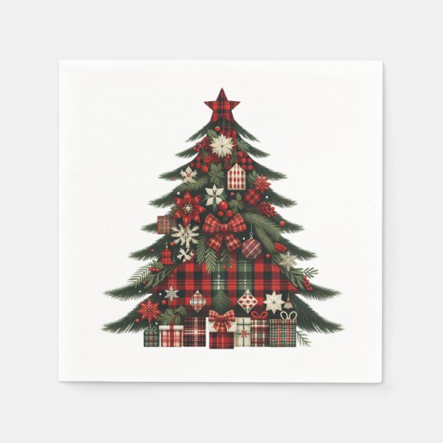 Tinsel Tree Christmas Cocktail | Feiertag Serviette (Vorderseite)