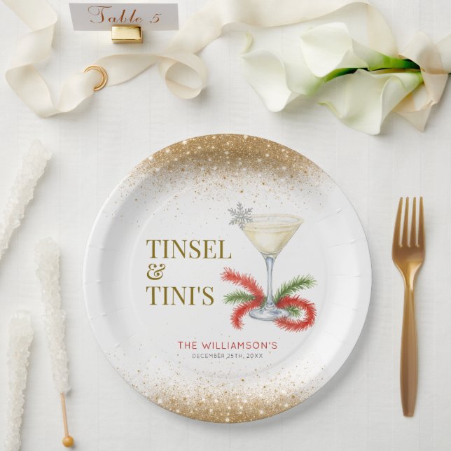 Tinsel und Tinis Weihnachtsfeier Pappteller (Hochzeit)