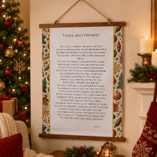 Tinsel und Twinkle Poesie Wandteppich Mit Holzrahmen