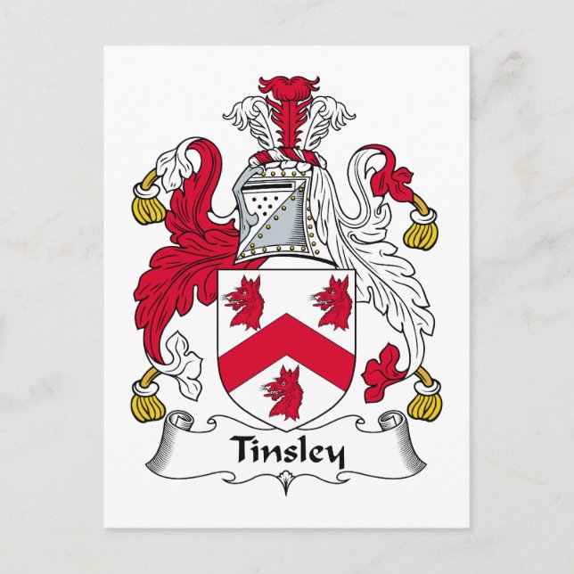 Tinsley Familienwappen Postkarte (Vorderseite)