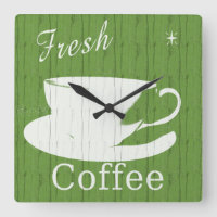 Tintable Rustikal Coffee Clock