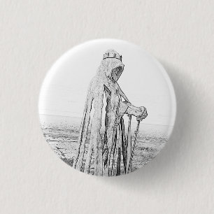 Tintagel King Arthur Monument Cornwall Button