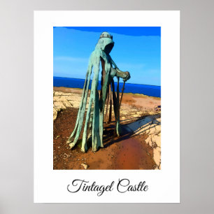 Tintagel King Arthur Monument Cornwall Poster