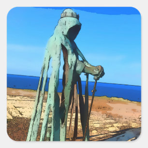 Tintagel King Arthur Monument Cornwall Quadratischer Aufkleber