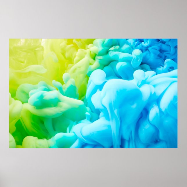 Tinte abstrakt im Wasser, Hintergrund,dr Poster (Vorne)