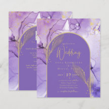 Tinte Abstrakt LILA GOLD Lavendel Wedding INVITE