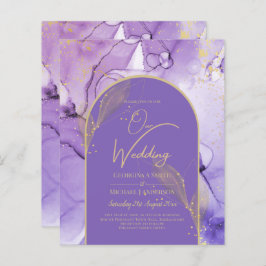 Tinte Abstrakt LILA GOLD Lavendel Wedding INVITE