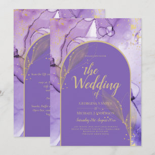 Tinte Abstrakt LILA GOLD Lavendel Wedding INVITE Einladung
