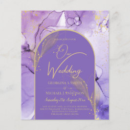 Tinte Abstrakt LILA GOLD Lavendel Wedding INVITE Flyer