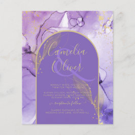 Tinte Abstrakt LILA GOLD Lavendel Wedding INVITE Flyer