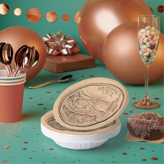 Tinte Arizona Staat Quarter Design Paper Bowl Pappteller (Multi)