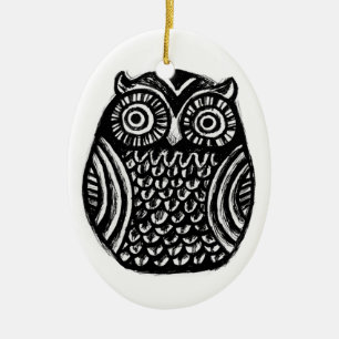 Tinte- Eule-Ornament.. Halloween Weihnachten indiv Keramikornament