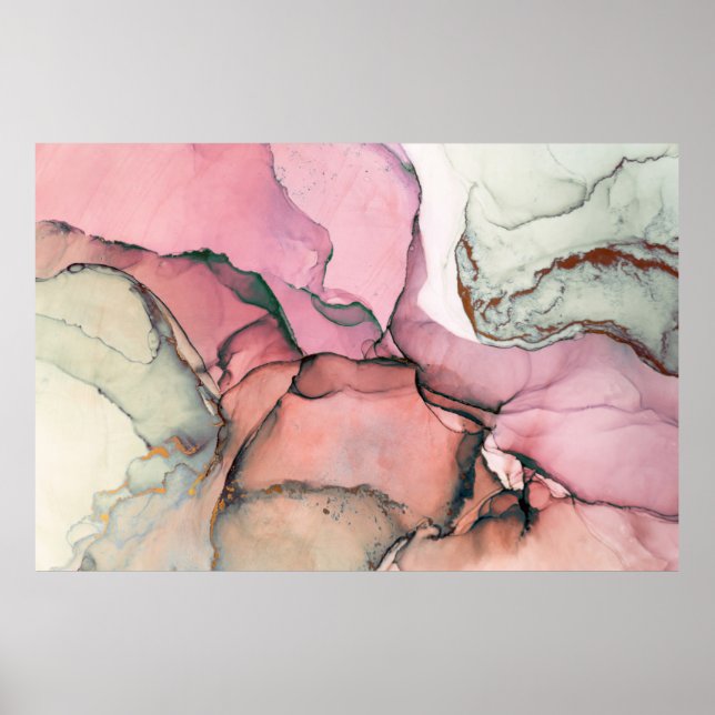 Tinte, Farbe, abstrakt. Schließen des Gemäldes. Co Poster (Vorne)
