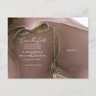 Tinte Flow Wedding Save the Date Taupe ID762 Ankündigungspostkarte