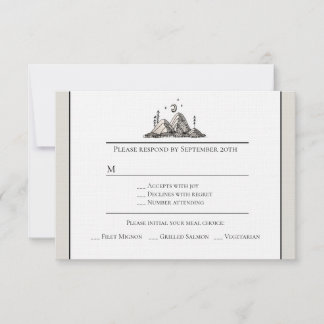 Tinte Gezeichnet RSVP-Karte RSVP Karte