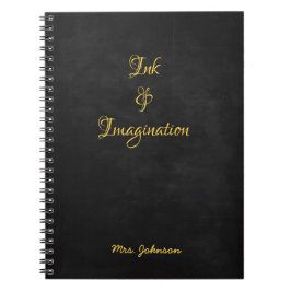 Tinte & Imagination Gold und Schwarz Notizblock