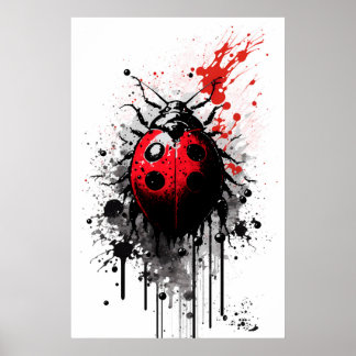 Tinte Ladybug Gemälde Poster