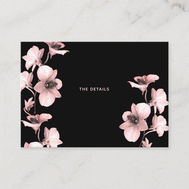 Tinte Orchid auf der schwarzen Einschließkarte Begleitkarte (Vorderseite)
